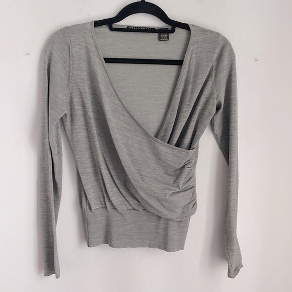 Angeline June for Belford silk blend long sleeve wrap around sweater top sz S - Picture 1 of 6